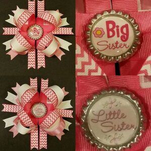 Big Sister / Little Sister 6" Boutique Hair Bow Set